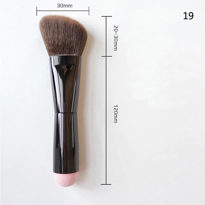 Профессиональные кисти для макияжа, синтетические волокна, пудра, румяна, контур, кисть для основы, pincel maquiagem, Кисть для макияжа - Handle Color: 19 double end brush