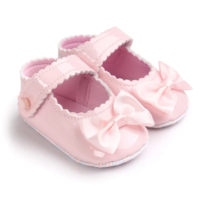 Весенне-Осенняя обувь для малышей 0-1; мягкая детская обувь без шнуровки; Корейская Яркая кожаная обувь принцессы; обувь с мягкой подошвой - Цвет: fen