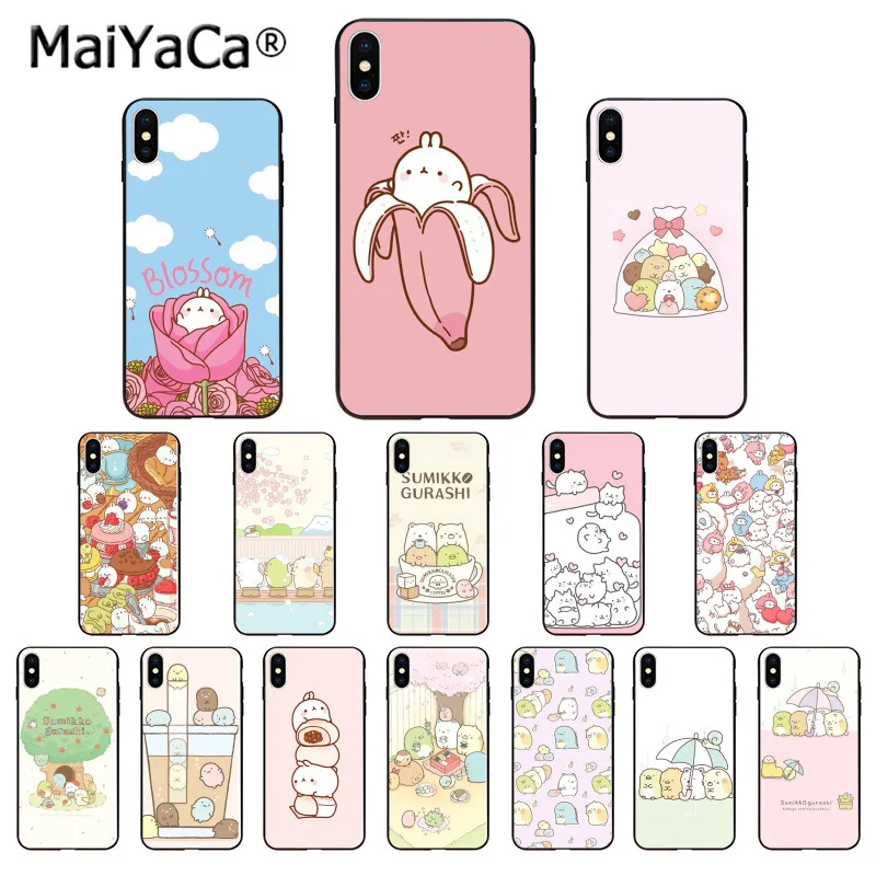 

MaiYaCa Cartoon sumikko gurashi Art best friend TPU Soft Silicone Phone Case for iPhone X XS MAX 6 6S 7 7plus 8 8Plus 5 5S XR