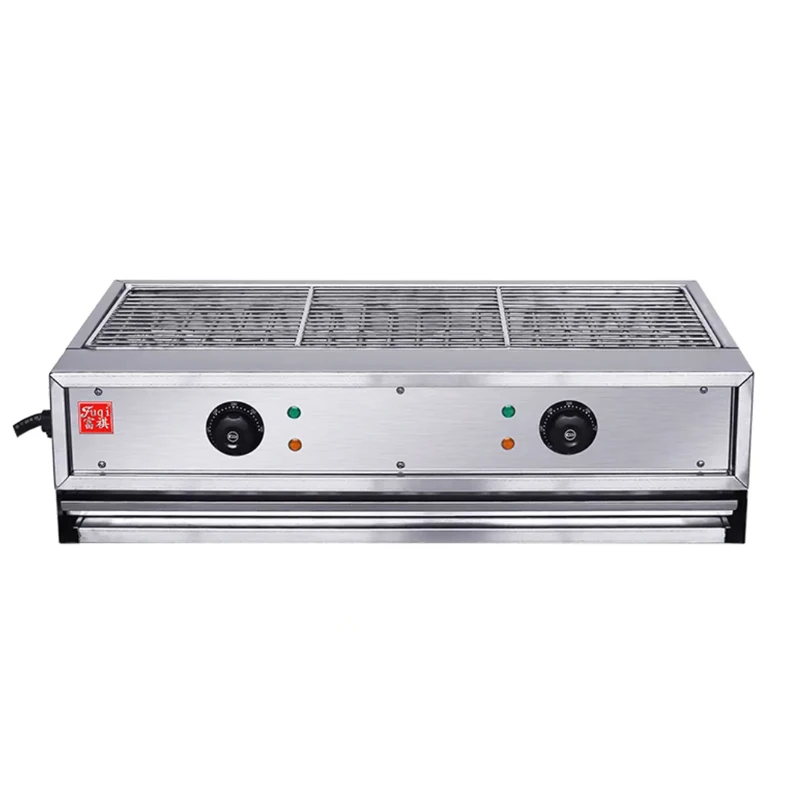 

Commercial Smoke-free Green Desktop Electric Hot Grill Stainless Steel Kebab Oysters Electric Somkeless Grill 0.7m ED-770