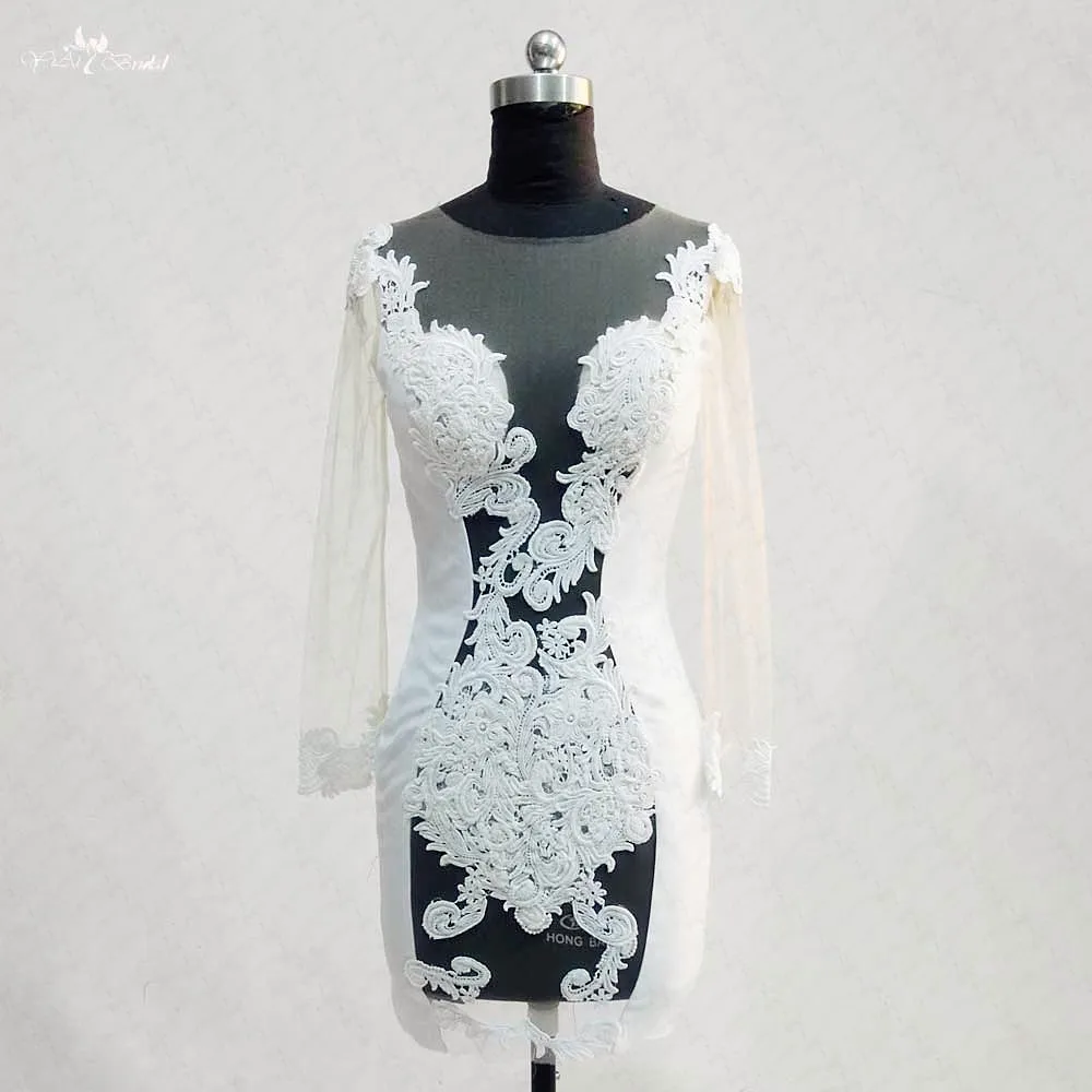 RSW1001 sexy vestido de noiva curto (3)
