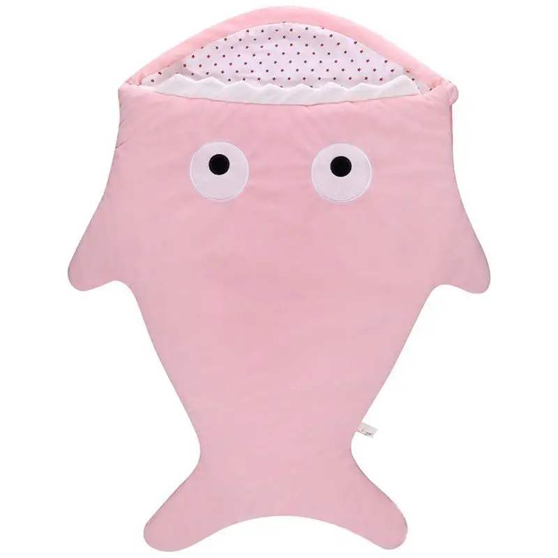 Спальный мешок для младенцев, спальный мешок в форме акулы, спальный мешок с мультипликационным принтом, осенне-зимний спальный мешок для новорожденных, креативный подарок из хлопка - Цвет: Розовый