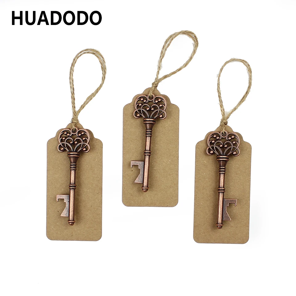 

HUADODO 20pcs Wedding Souvenirs Skeleton Bottle Opener+Tags party Supplies Wedding Decoration