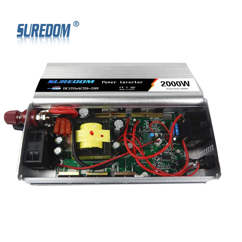

DC/AC 12v to 220v Modified sine wave Suredom Brand single output type micro Car Power inverter 2000w