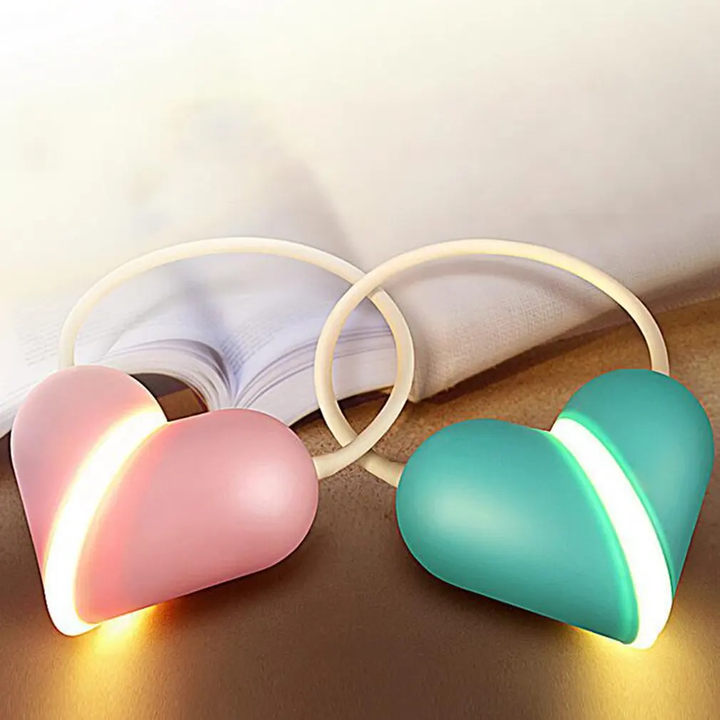 Rechargeable Heart Shape Touch Switch USB Rechargeable LED Touch Lamp Night Reading Light Eye Protective Lamp