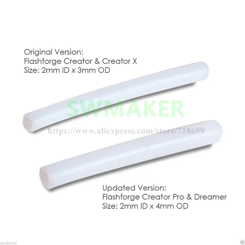 

3pcs Hot End ptfe Tube for Flashforge Creator /Creator X and other 3D Printers (Pack of 2)
