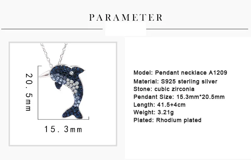 dolphin silver necklace for women 5