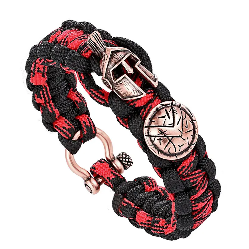 Men Bracelet Sparta Warrior Luxury Camping Outdoor Survival Handmade Bracelets for Women