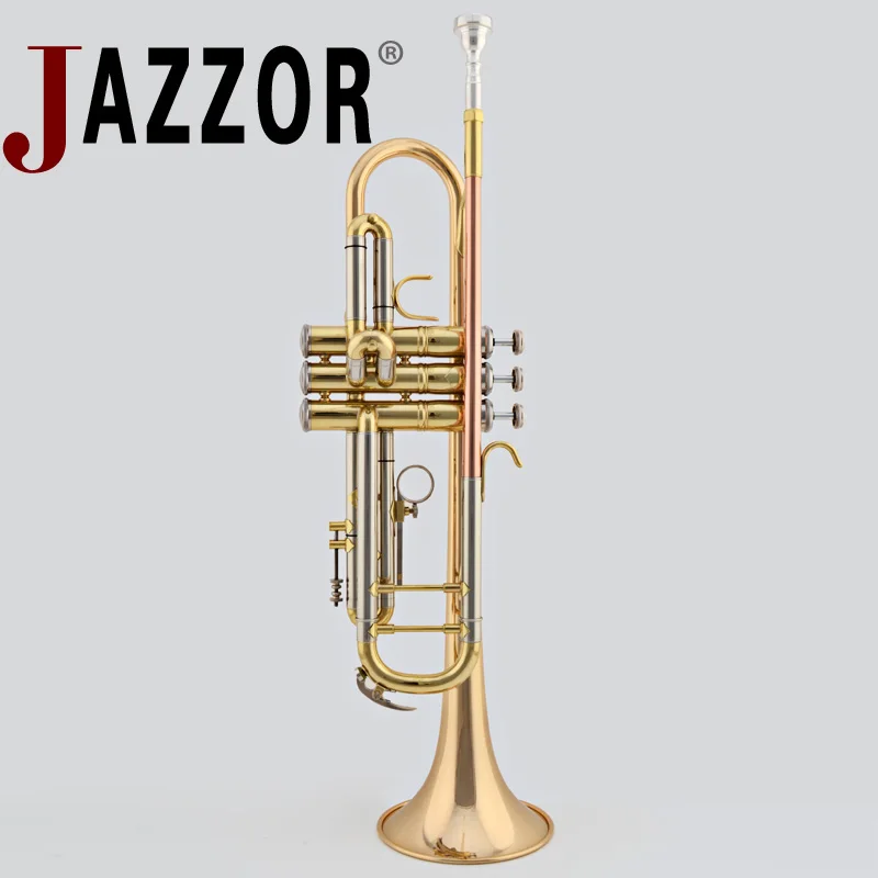Плоская труба JAZZOR JBTR 410 B золотой лак фосфор и медь ветровые инструменты|b flat