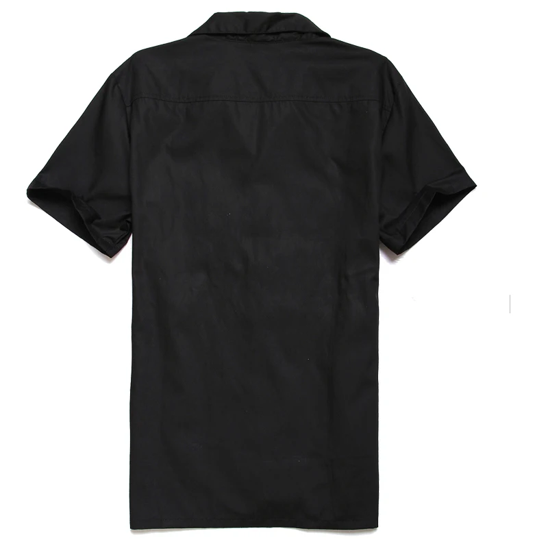 Летняя мужская рубашка больших размеров, винтажная рок одежда в западном стиле, черные Клубные рубашки с вышивкой в гараже Ropa De Hombre