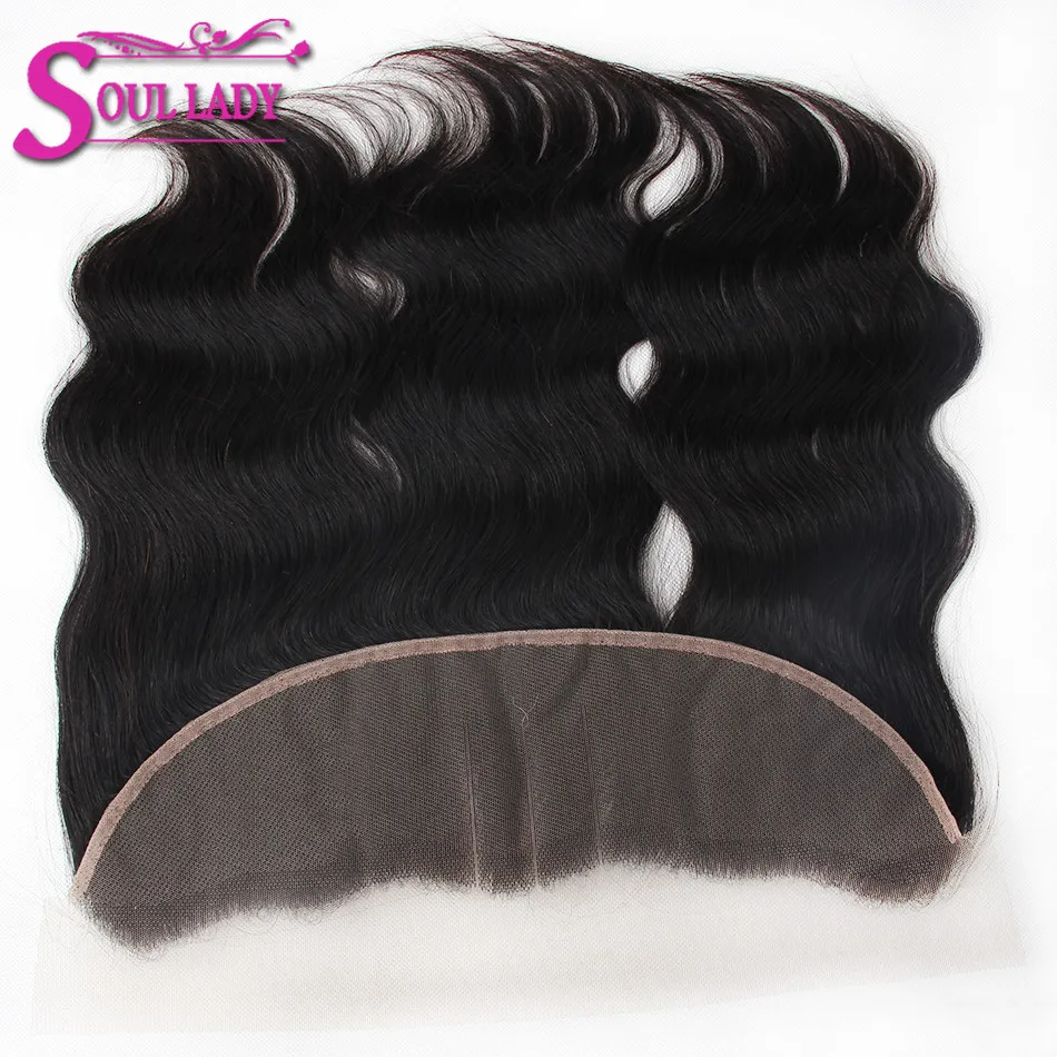 

Soul Lady 13*4 Ear To Ear Lace Frontal Body Wave Free Part Bleached Knots 130% Density Lace Closure Brazilian Remy Human Hair