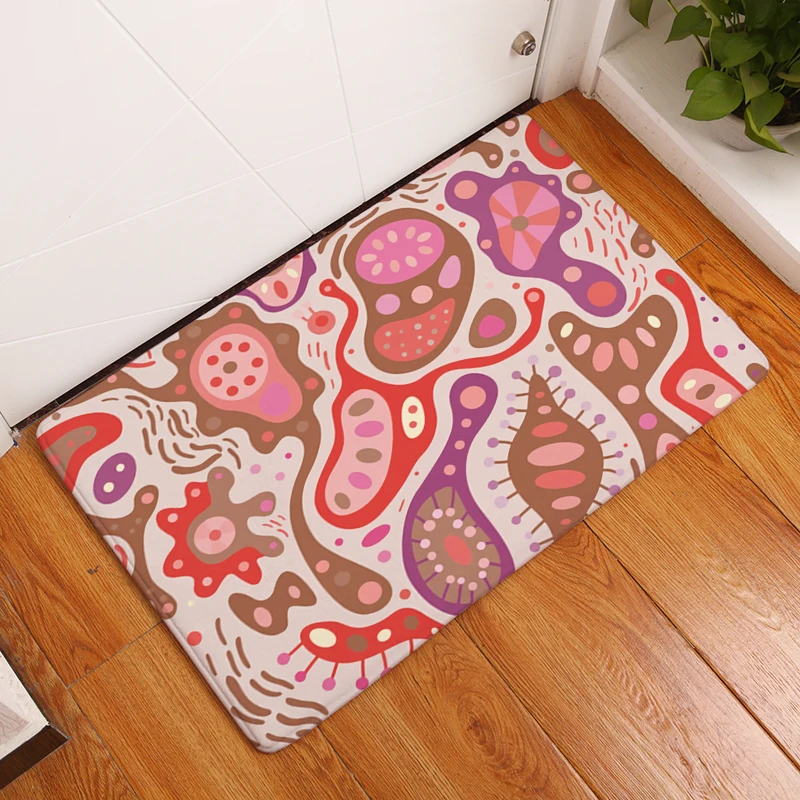 Smiry commercial entrance door mats colorful cashew flowers carpets water absorption living room bedroom decoration stair rugs