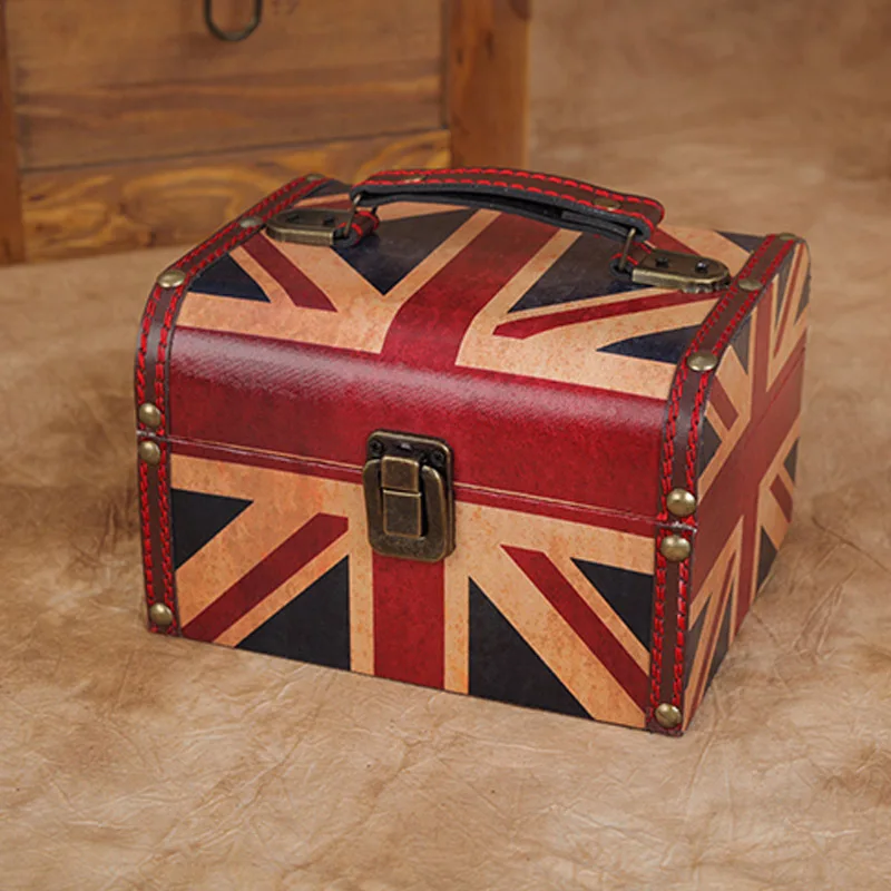 

Factory explosion models sell a variety of European Union Jack retro vintage antique wooden box small portable storage box dress