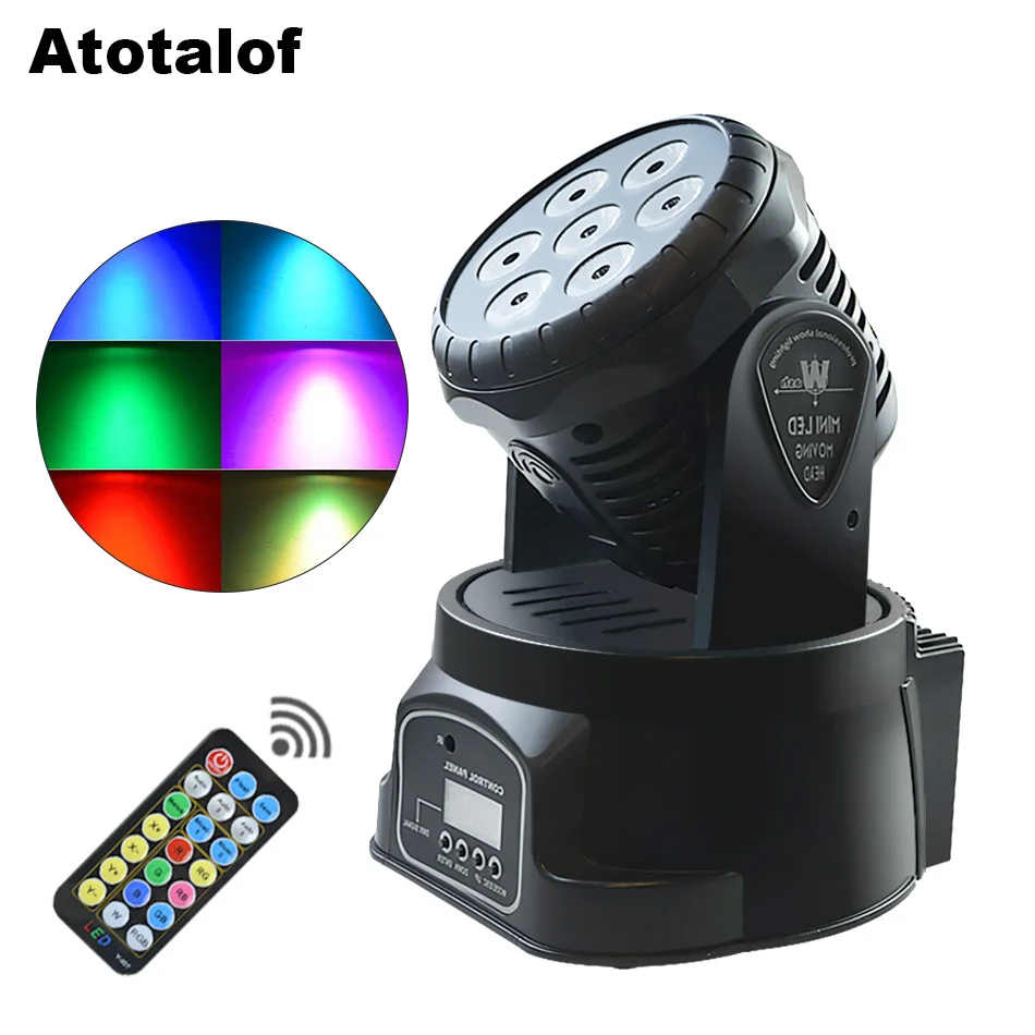 

Atotalof New Arrival RGB LED Stage Light Moving Head Beam Party Light DMX-512 Led Dj Xmas Christmas Sound Active DMX Disco Light