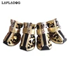 4pcs/set Gold Leopard Leather Pet Dog Shoes PU anti-slip Boot for small dogs Teddy dog cat Waterproof shoes Puppy Booties ZL353 ► Photo 1/6