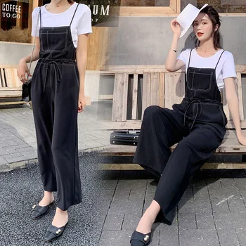 

Fashion Stripe T + Strap Wide Leg Pants Summer New Women's Suit Simple and Comfortable Wild Suit Female