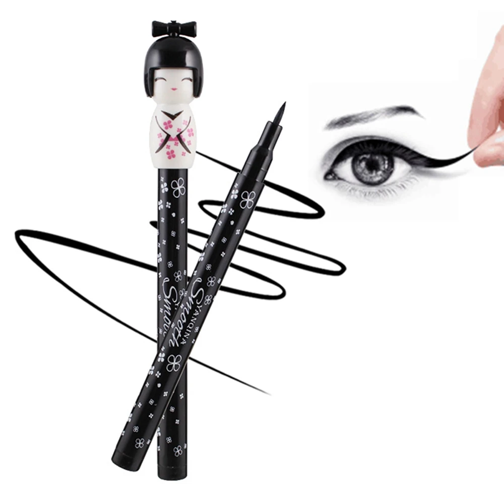 

1PC Kawaii Japanese Doll Style Liquid Eyeliner Pen Long-lasting Waterproof Black Eye Liner Pencil Sexy Cat Eye Makeup Tools