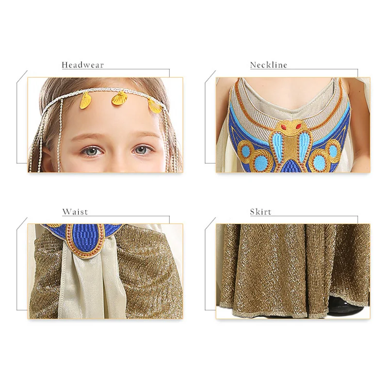 Egyptian Queen Costume for Kids Girls Children's Day Costumes (3)