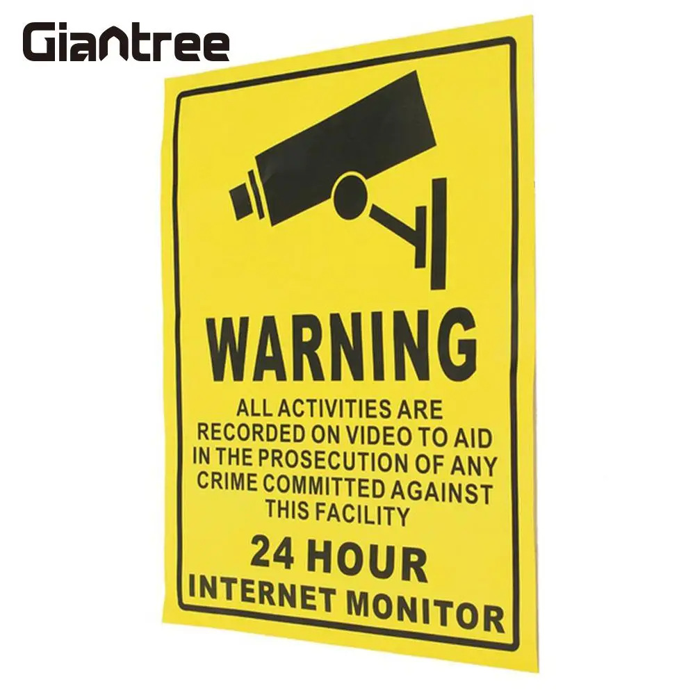 

Warning Sign Sticker 140mmx110mm Protection Premium CCTV Security Sticker 24 HOUR Camera System Video Security Decals Posted