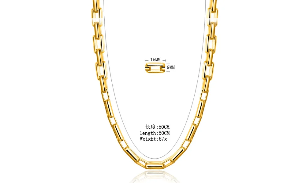 SMTCAT мужское ожерелье с цепью золотого цвета цепь из прямоугольных звеньев ожерелье для женщин мужские ювелирные изделия дропшиппинг подарки 9 мм