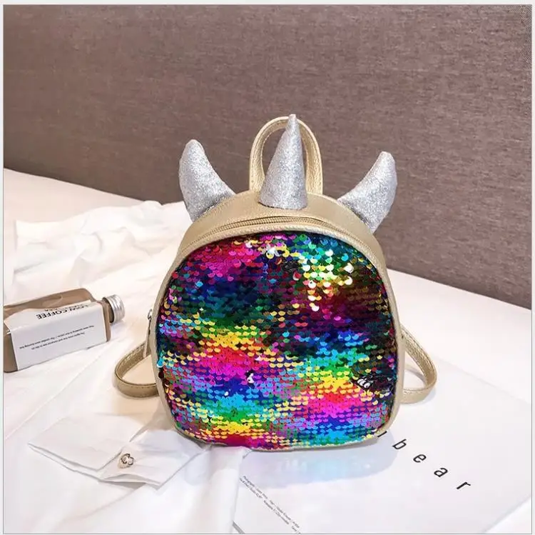 

Fashion Sequins Unicorn Small Backpack Women Children Cute Bling Shoulder Bag Travel Mini Backpack For Girls Student Backpack