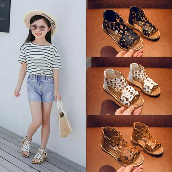 

MHYONS 2019 New Girls Non-slip Sandals Kids beach Shoes Children Rivets sandals Hot Girls Princess Dance Shoes