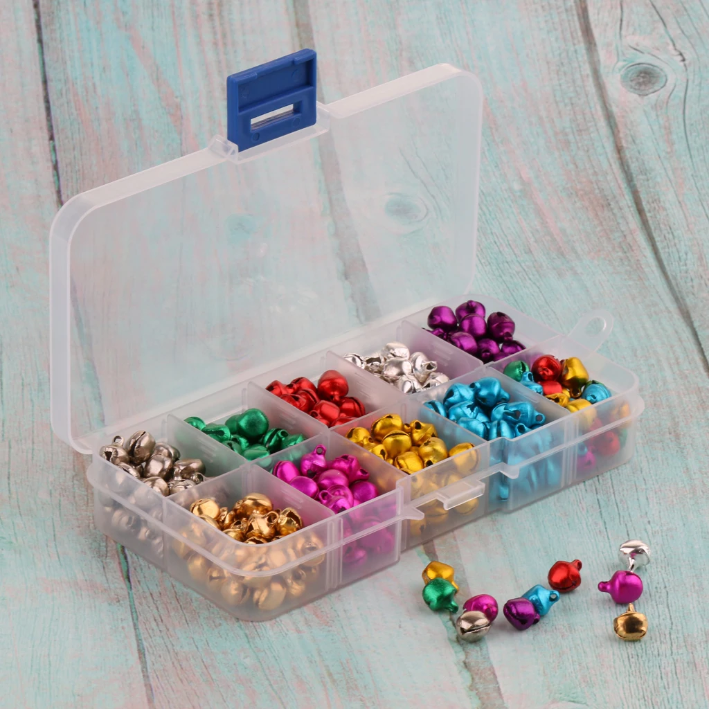Jingle Bells, 300 Pieces 8MM Crafts Little Bells for DIY Stuffed Animals Supplies, Plush Toys Making Accessories, Wreath Decor