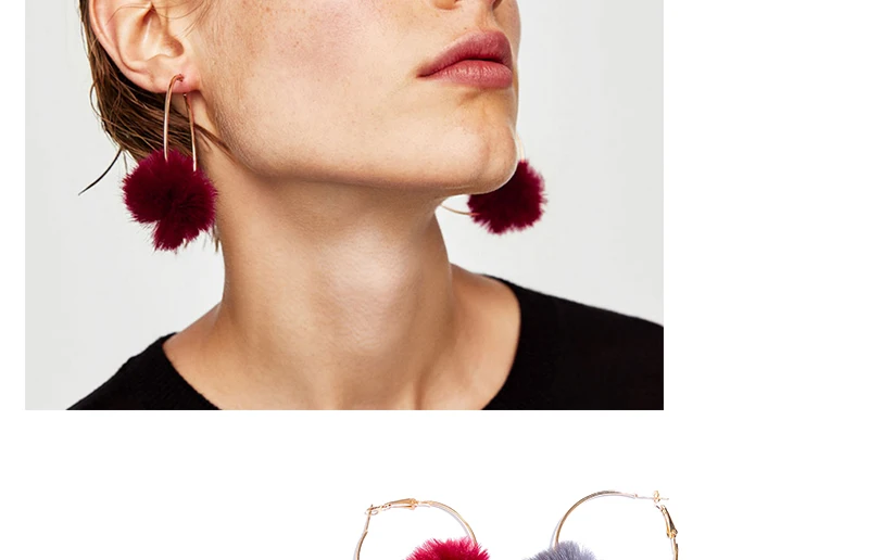 AYAYOO Fashion Woman Earrings 2018 Handmade Ethnic Simple Brincos Big Fringe Earrings Hoop Boho Pom Pom Earings Jewelry  (4)
