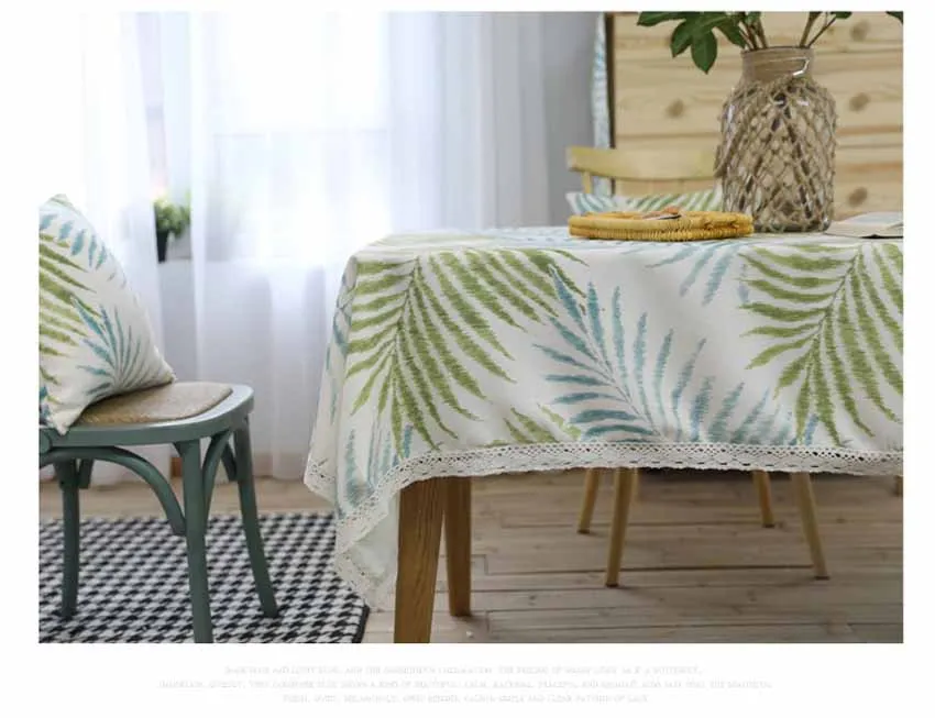 Зеленые листья американский стиль Placemat подстаканники Чехлы для подушек настольная дорожка скатерть крышка фотография ткань