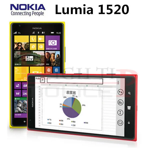 Разблокированный мобильный телефон Nokia Lumia 1520 6,0 МП дюймов сенсорный экран четырехъядерный 32 Гб Windows OS отремонтированный