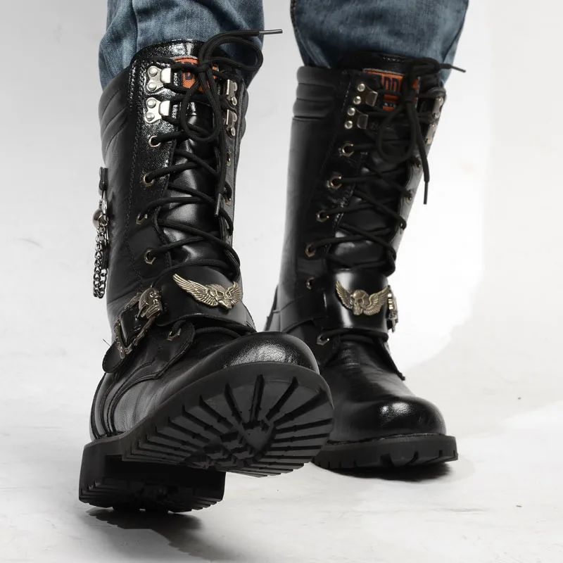 

Martin Boots Men's Boots Autumn Winter Plus Velvet British Retro Motorcycle Boots Men's High Boots Tide Men's High-top Shoes