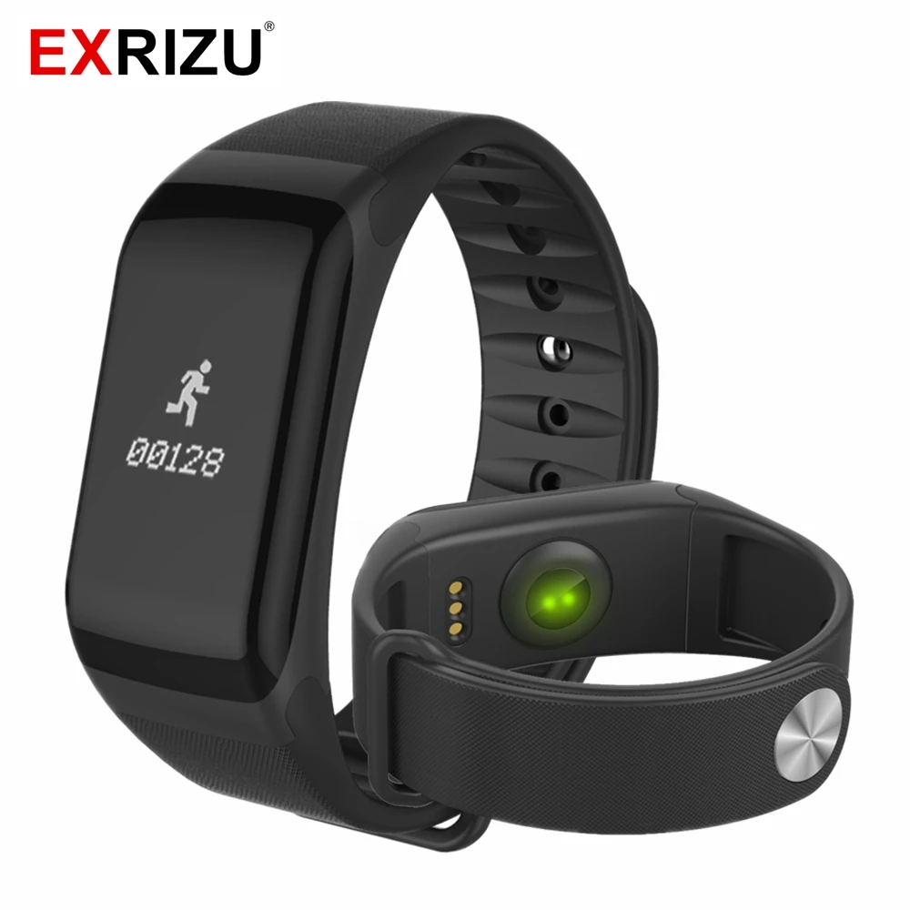 

EXRIZU F1 Smart Wristband Blood Pressure Bracelet Watch Heart Rate Monitor Smart Band Health Fitness Tracker for Android iOS