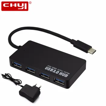 

Hot Sale USB-C HUB 4 Ports OTG USB 3.0 HUB EU/AU/US/UK DC 5V Power Adapter Type C Splitter For Macbook Xiaomi Laptop Accessories