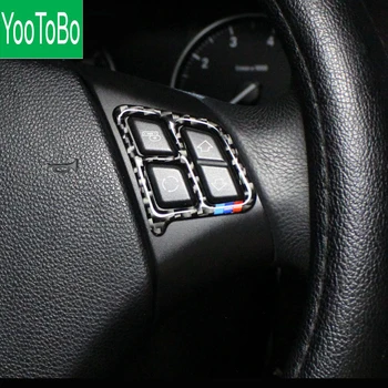

YOOTOBO Car Interior Accessories Carbon Fiber Steering wheel buttons stickers For BMW E90 3 Series (2005-2012) Car Styling