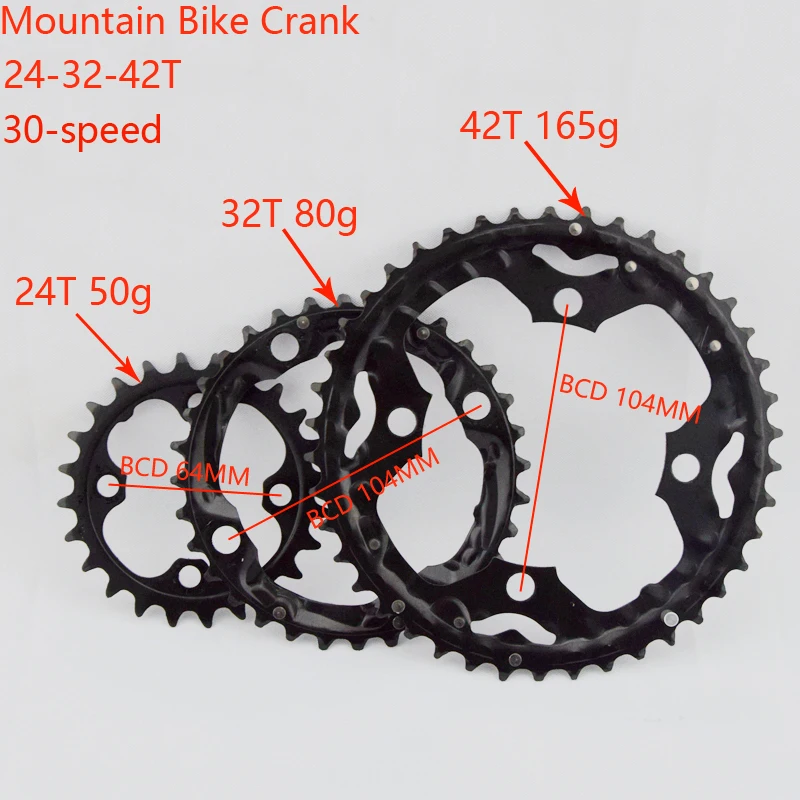 US 30T 6 Colors 104bcd Narrow Wide Single Round MTB Road Bike Chainring Crankset