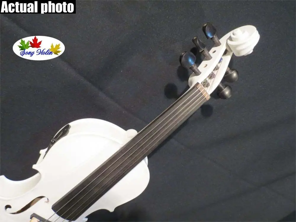 white colors 5 strings 4/4 electric violin +Acoustic violinin Violin
