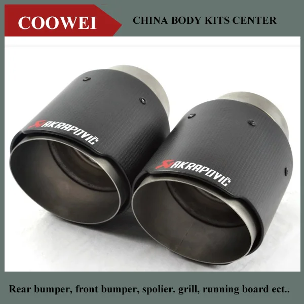 

One PCS Carbon Fiber Coated Stainless Steel Universal Car Exhaust Pipe Tip Tailtip Akrapovic Car Exhaust Muffler Tip