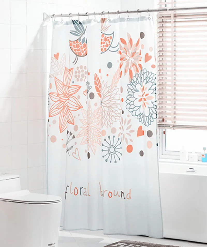 New Birds&Flowers Eco Friendly Polyester Shower Curtain Thickening