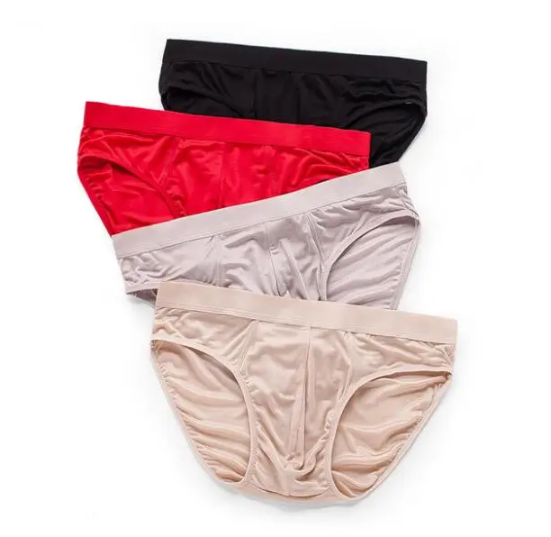 

4 PACK Thin Type 100% Silk Knit Men's Underwear Briefs Size M L XL SG108