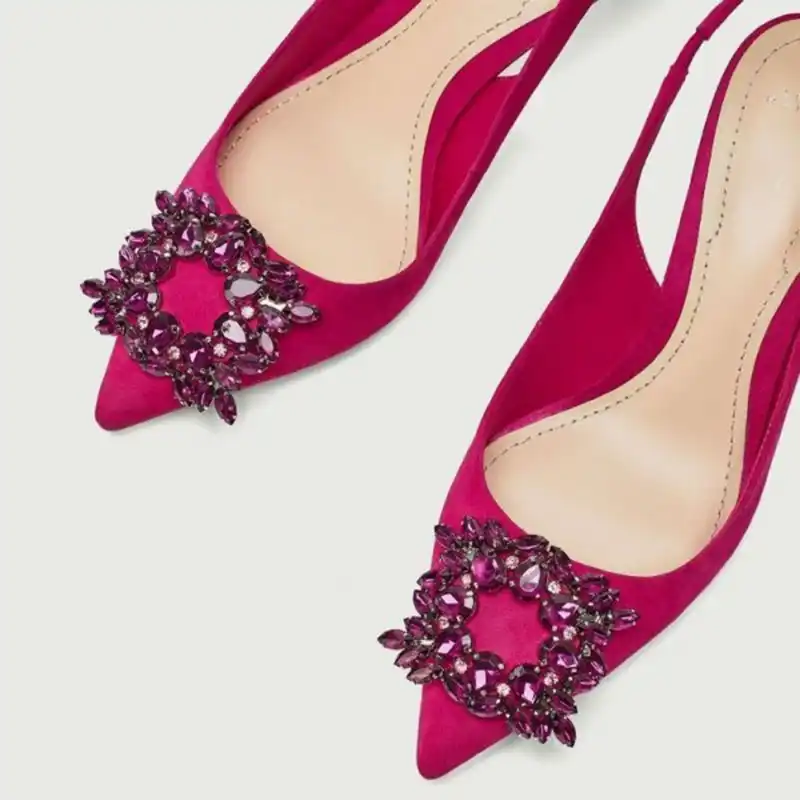magenta kitten heels