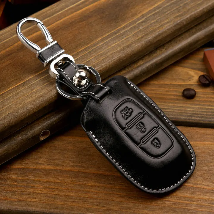 Кожаный чехол для автомобильного брелка Hyundai Creta ix35 ix25 Elite i20 Active Key Holder защитный