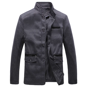

Middle-aged Mens Long-sleeved Jackets Spring and Autumn Loose Fit Daddy Men Coats Fashion Classic Pure Color Jacket Men