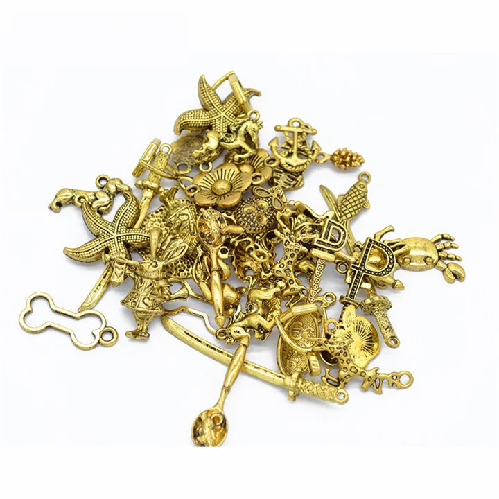 5 50glot Multiple Styles Diy Jewelry Making Silver Alloy Cabochon Gold Jewelry Fndings Skull Pandant Diy Jewelry Accessories 30
