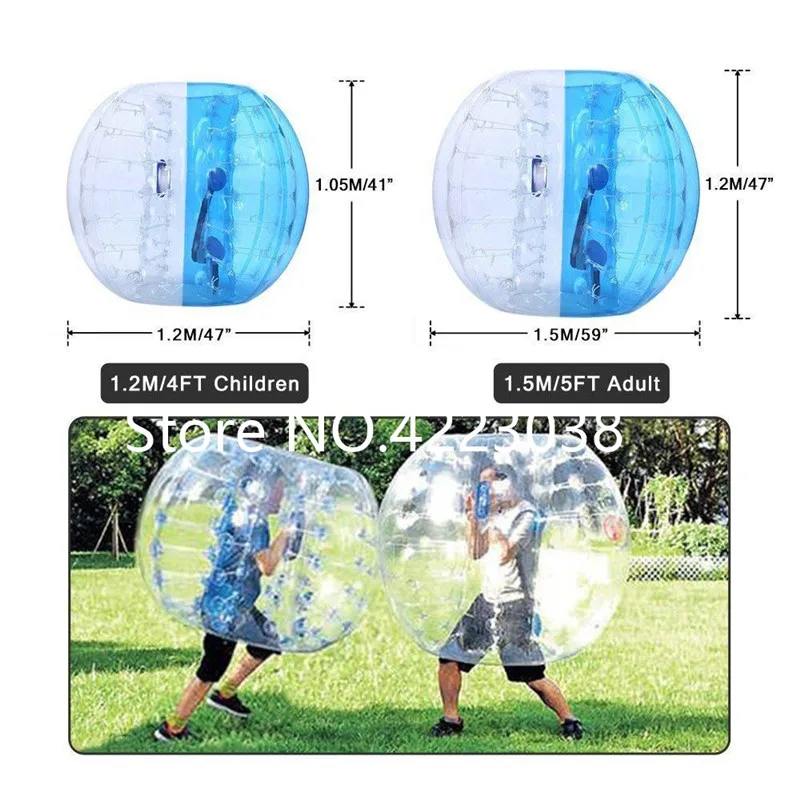 Inflatable Bumper Bubble Soccer Ball Dia 5 ft(1.5m) Giant Human Hamster Ball for Adults and Teens 6