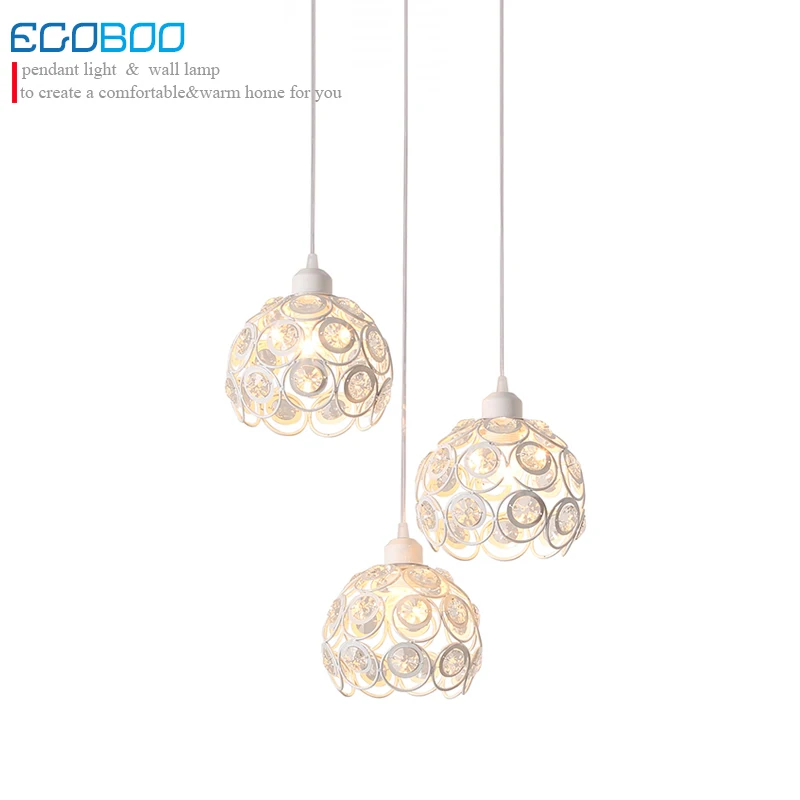 Modern crystal black/white led ceiling lamp with E27 Socket fashionable iron restaurant balcony corridor hall lamp pendant lamp