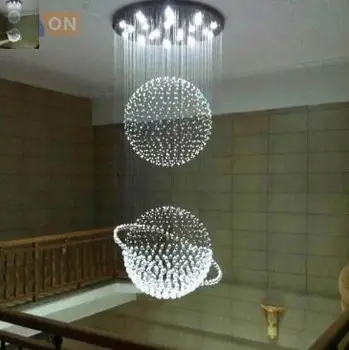 

led g10 Modern Stainless Steel Crystal Globe LED Lamp.LED Light.Ceiling Lights.LED Ceiling Light.Ceiling Lamp For Staircase Hall