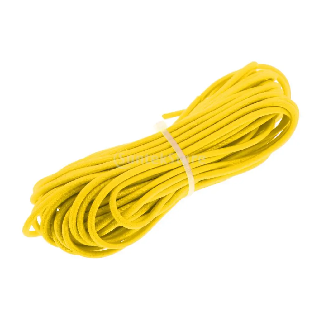 3mm Dia. 0.5-100m High Elastic Bungee Rope Shock Cord Tie Down Roof Racks Boats Trailer Yellow/ Green
