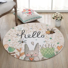 Miracille круглый ковер с мультяшным кроликом для гостиной, компьютерное кресло, Детская игровая палатка, напольный коврик, коврик для одежды
