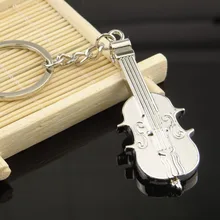 Freies verschiffen 50 teile/los großhandel metall zink-legierung musikinstrument violine Schlüsselbund tasche charme