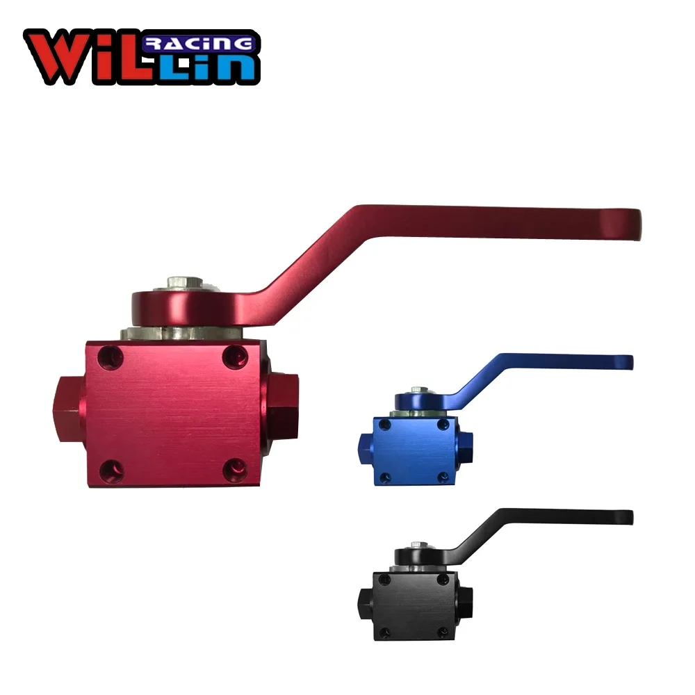 

WILLIN - Billet Aluminium Brake Line Lock Shut Off Valve 1/8'' NPT Female Blue/Red/Black-WLVW07